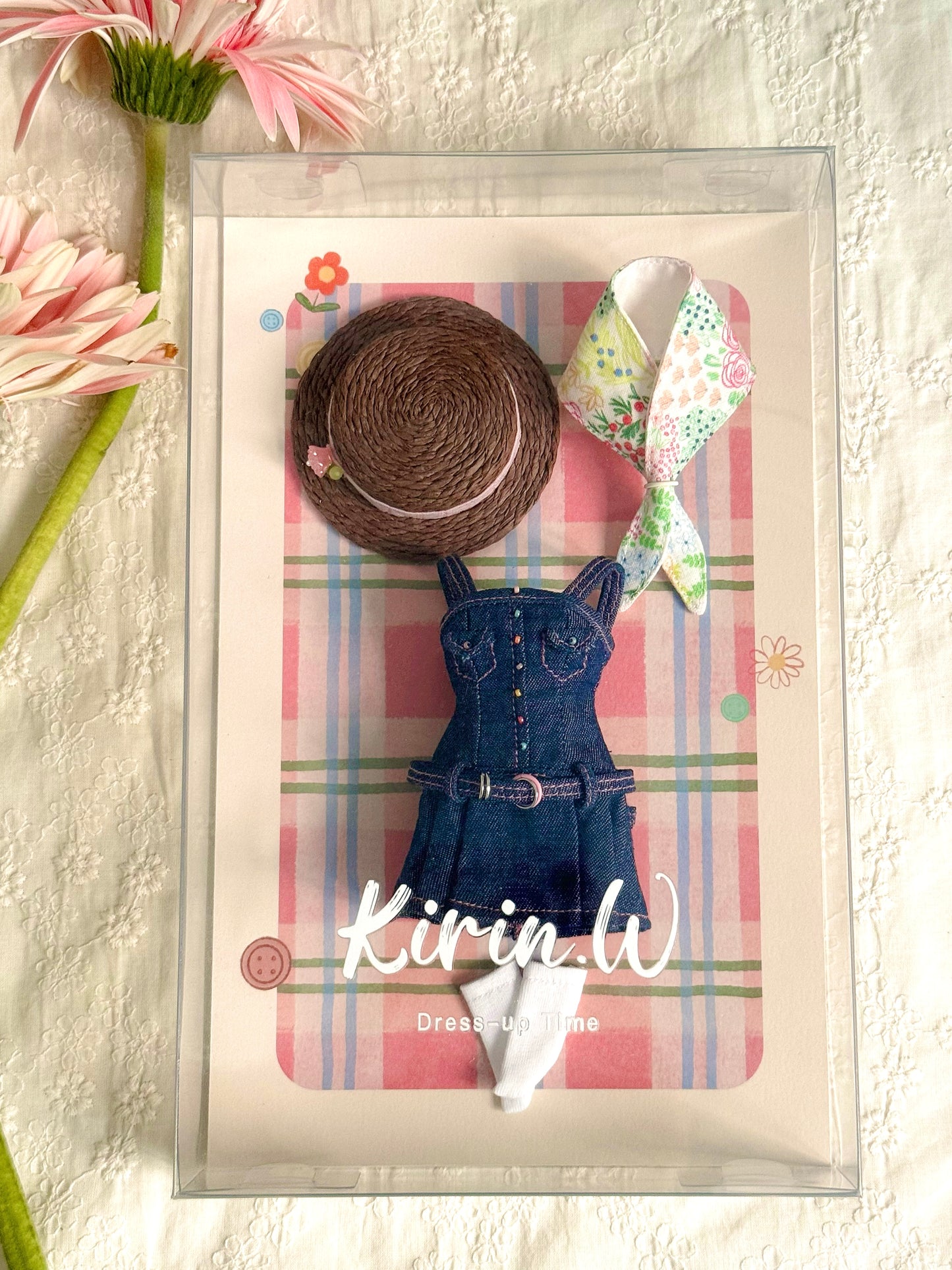 Cherry Doll Size Denim Dress Set