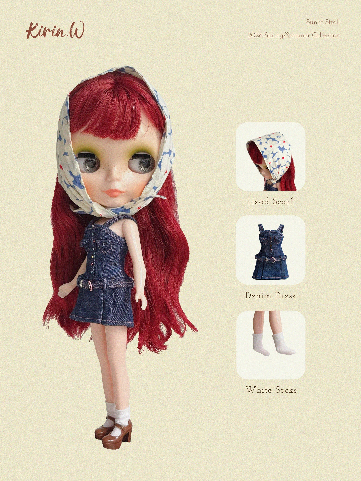 Blythe Doll Size Denim Dress Set